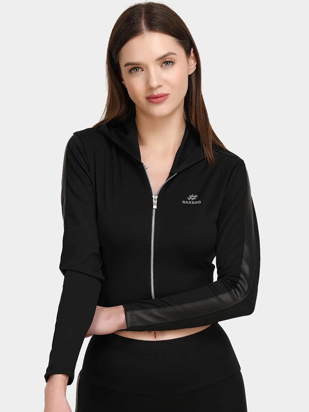 

Raxedo Women Lightweight Crop Sporty Jacket, Black