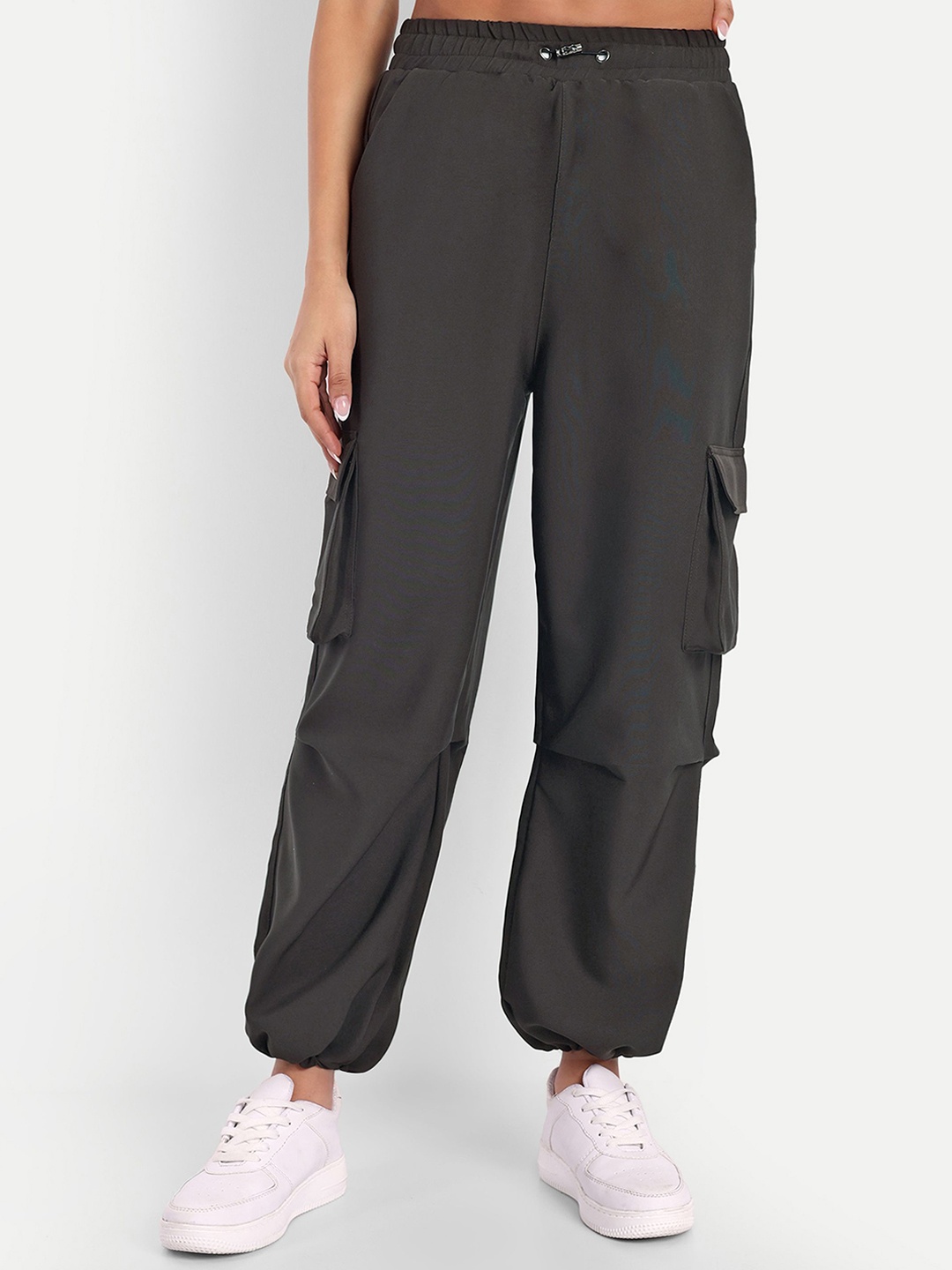 

BROADSTAR Women High Rise Joggers, Coffee brown