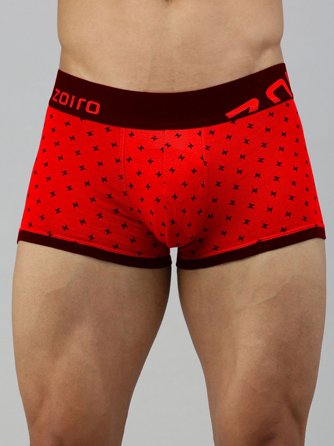 

Zoiro Men Printed Breathability Trunks, Red