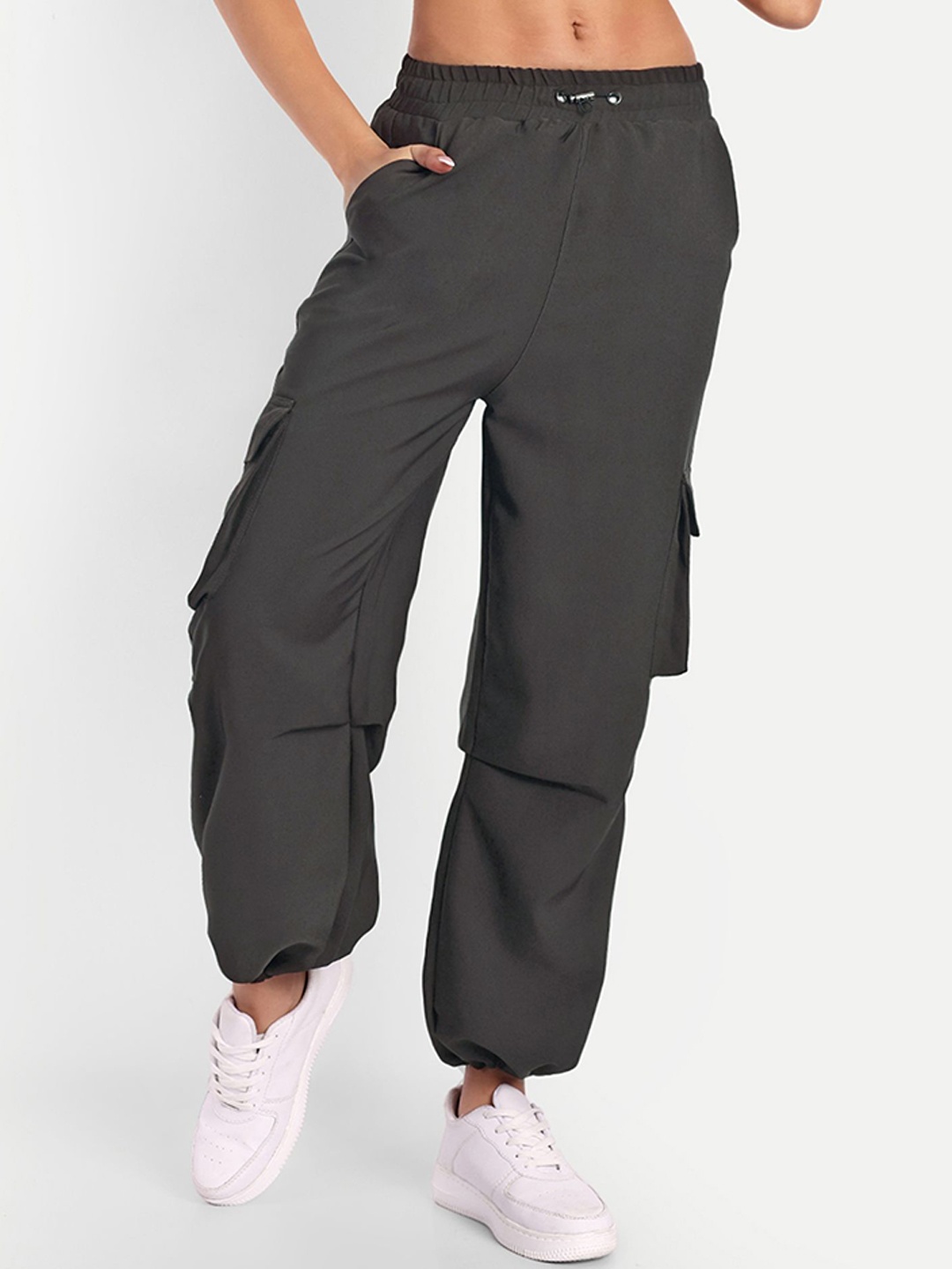 

Next One Women High Rise Baggy Fit Joggers, Coffee brown