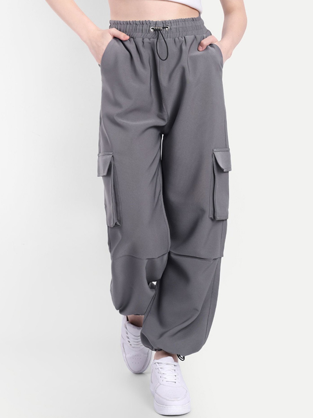 

Next One Women Baggy-Fit High-Rise Joggers, Grey