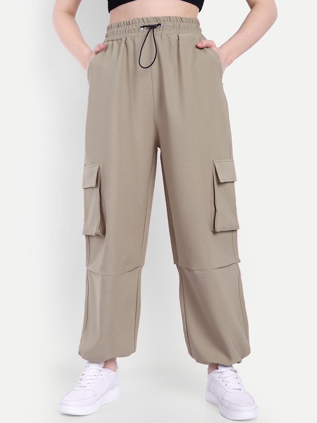 

Next One Women High Rise Joggers, Beige