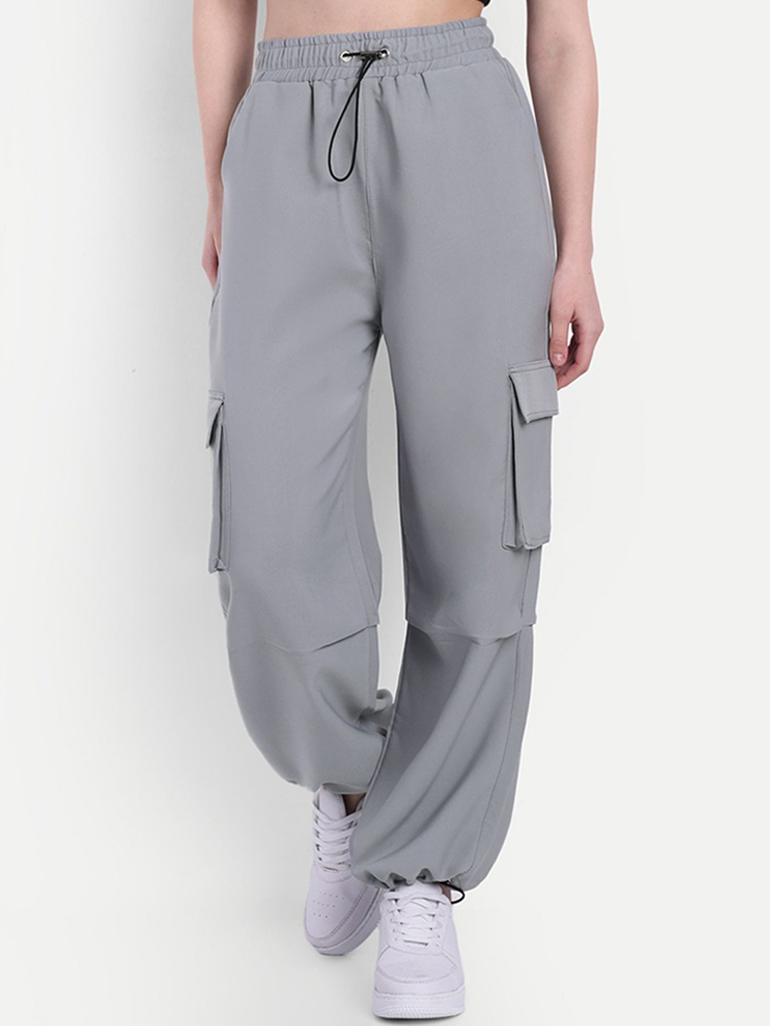 

Next One Women Baggy-Fit High-Rise Joggers, Grey