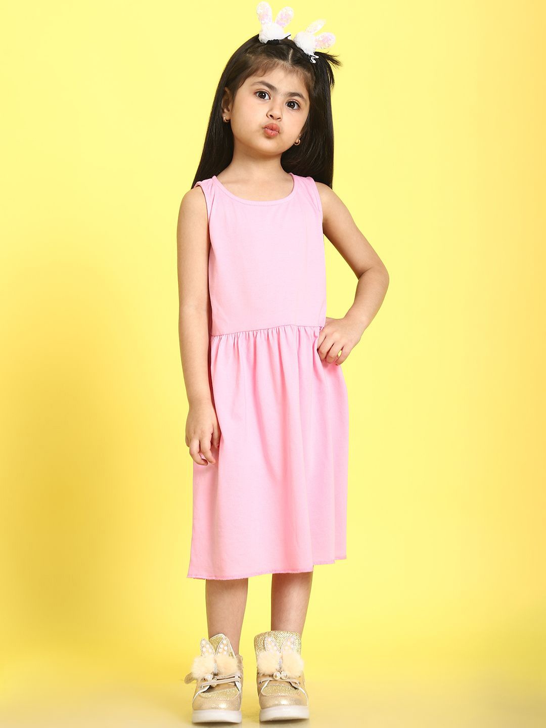 

MINI & MING Girls Fit & Flare Midi Dress, Pink