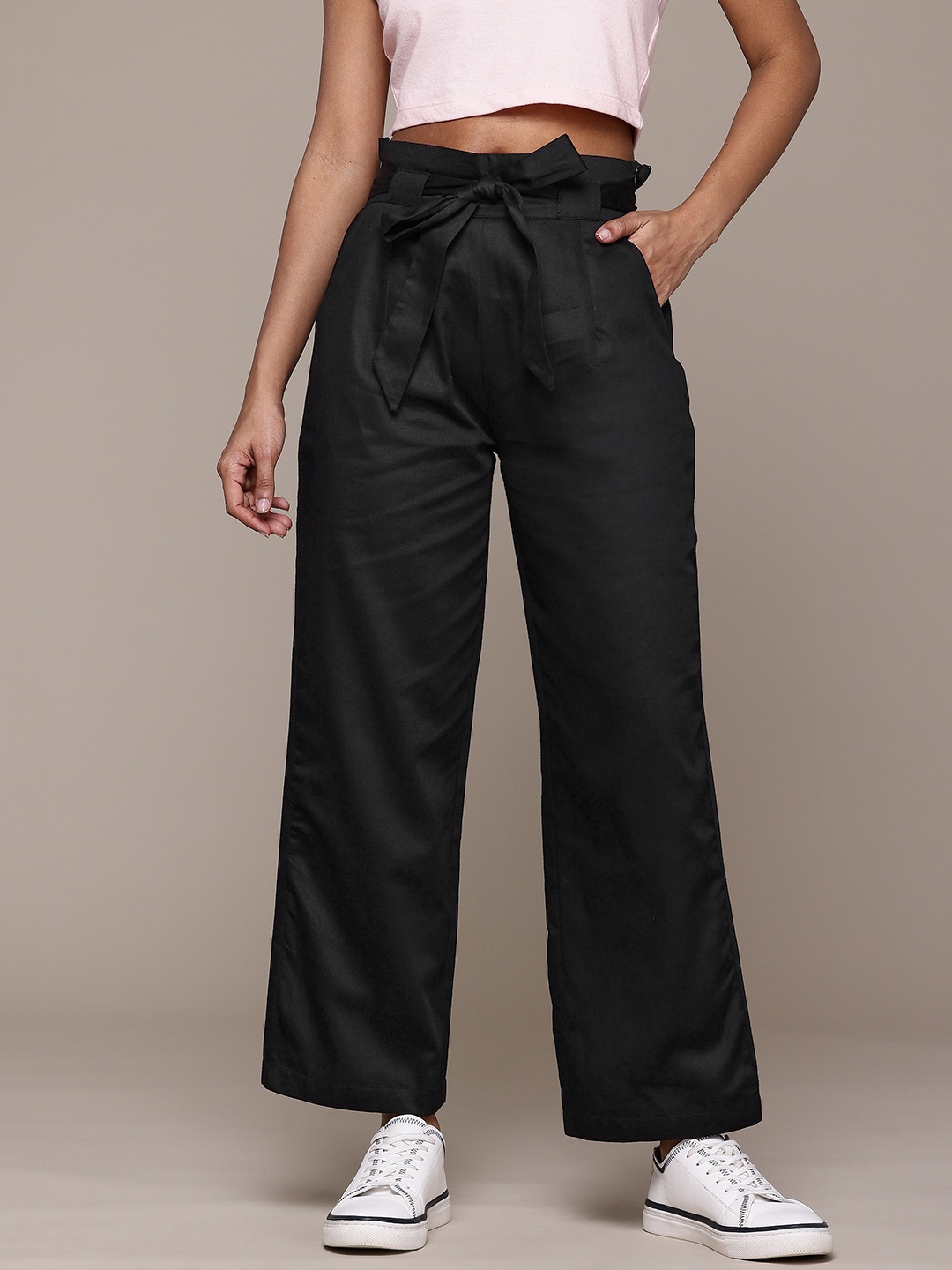 

Roadster High-Rise Parallel Trousers, Black
