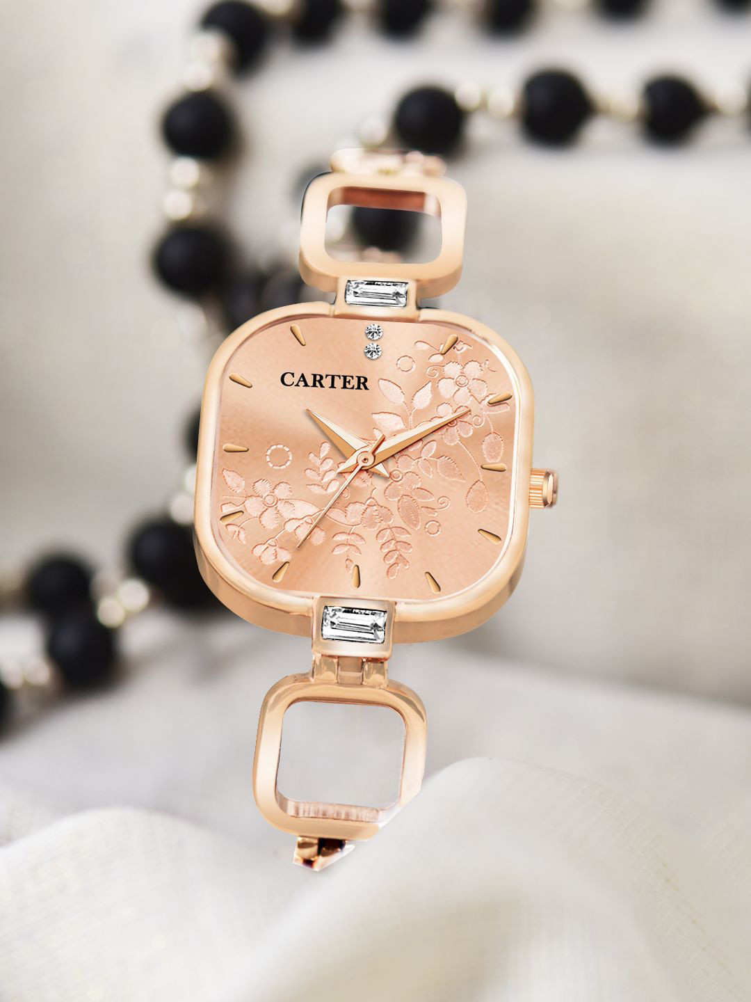 

Sandy D Carter Women Textured Dial Analogue Watch Sandy D Carter-219-RG, Rose gold