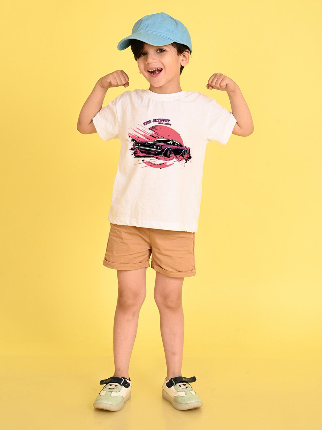 

NUSYL Boys Round Neck Graphic Printed Oversized T-shirt, White