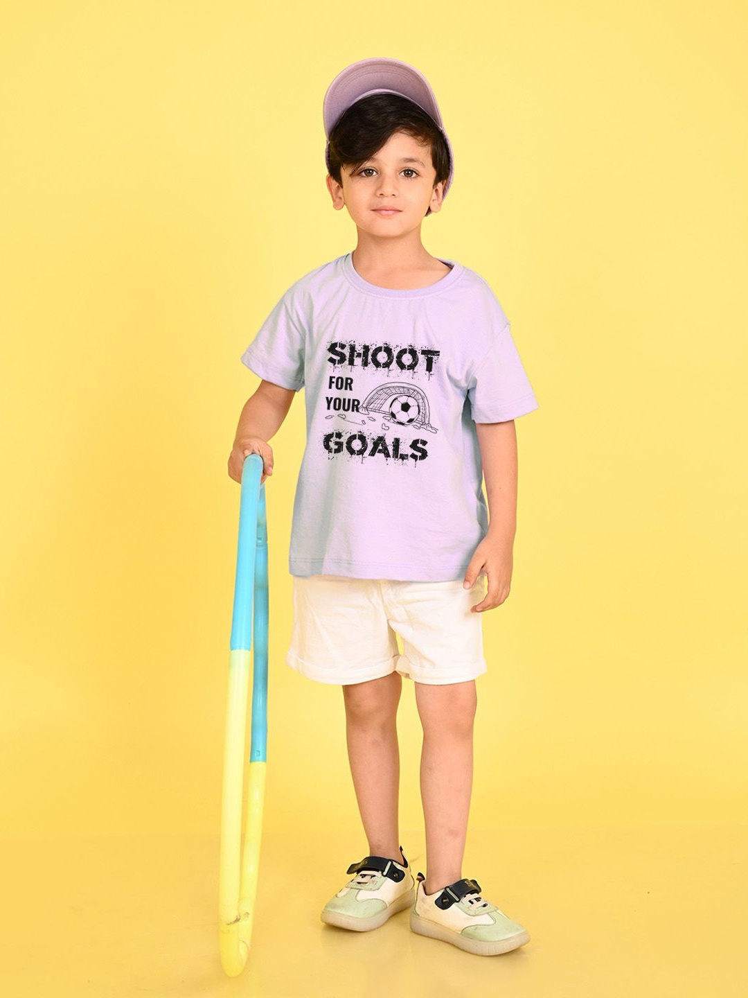 

NUSYL Boys Typography Printed Oversized Round Neck T-shirt, Purple