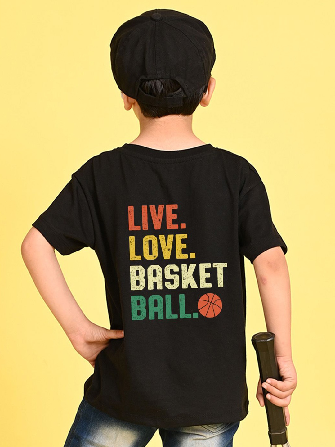 

NUSYL Boys Typography Printed Round Neck T-shirt, Black