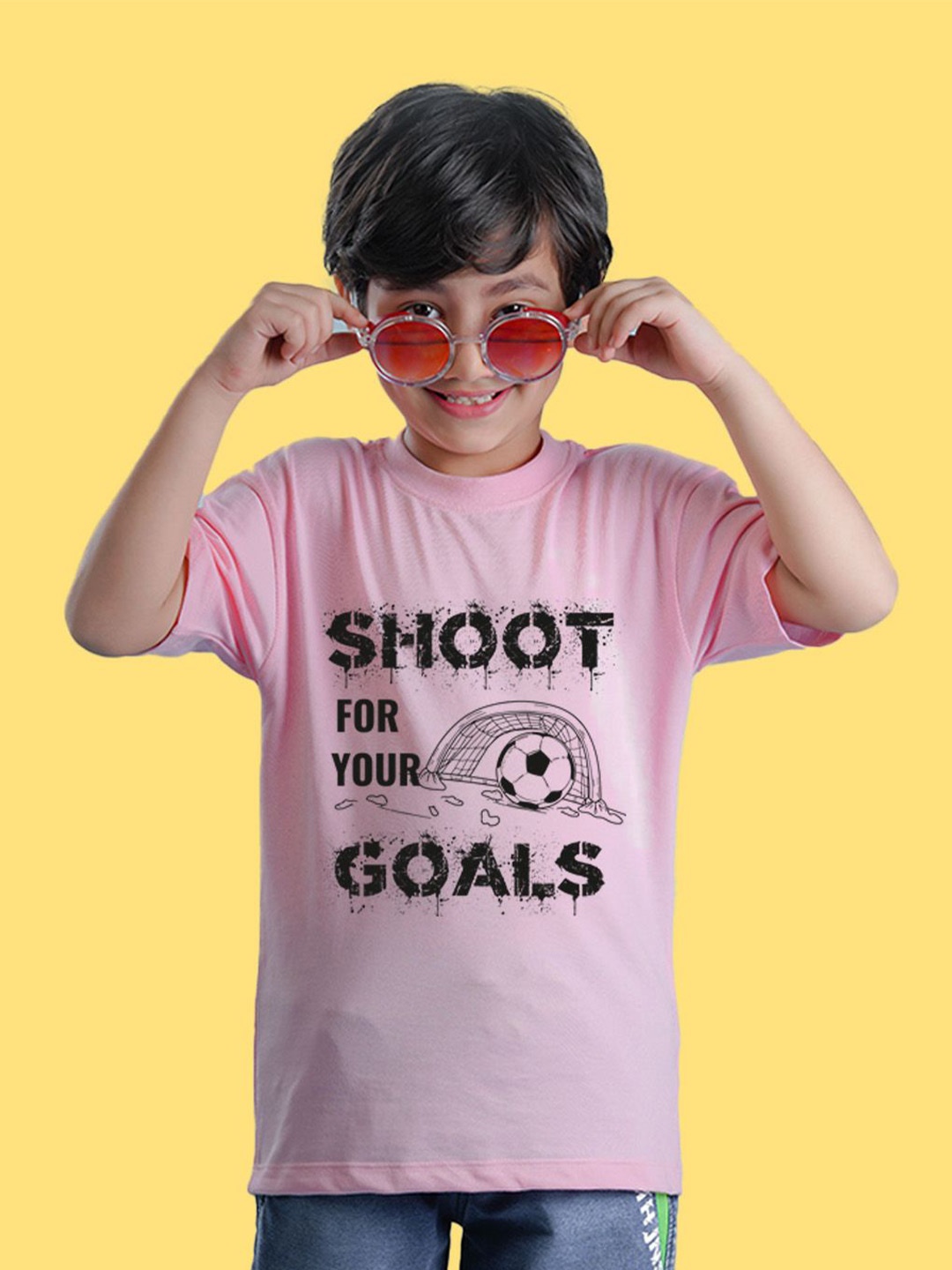 

NUSYL Boys Printed Applique T-shirt, Pink