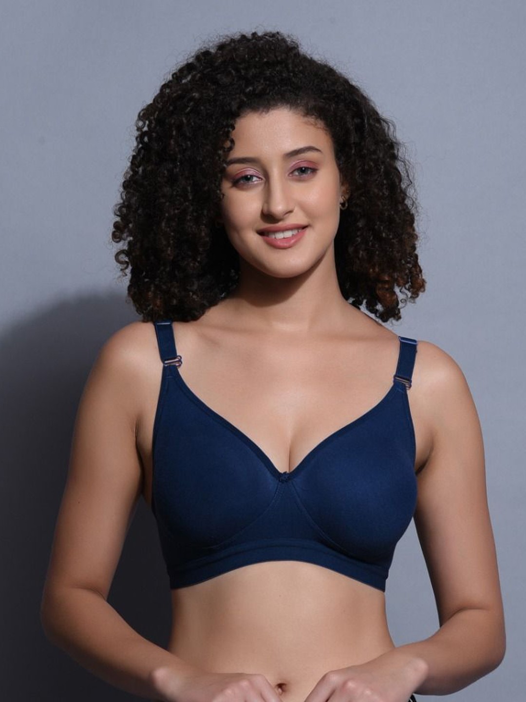 

Extoes Medium Coverage Non Padded Bra With All Day Comfort, Blue