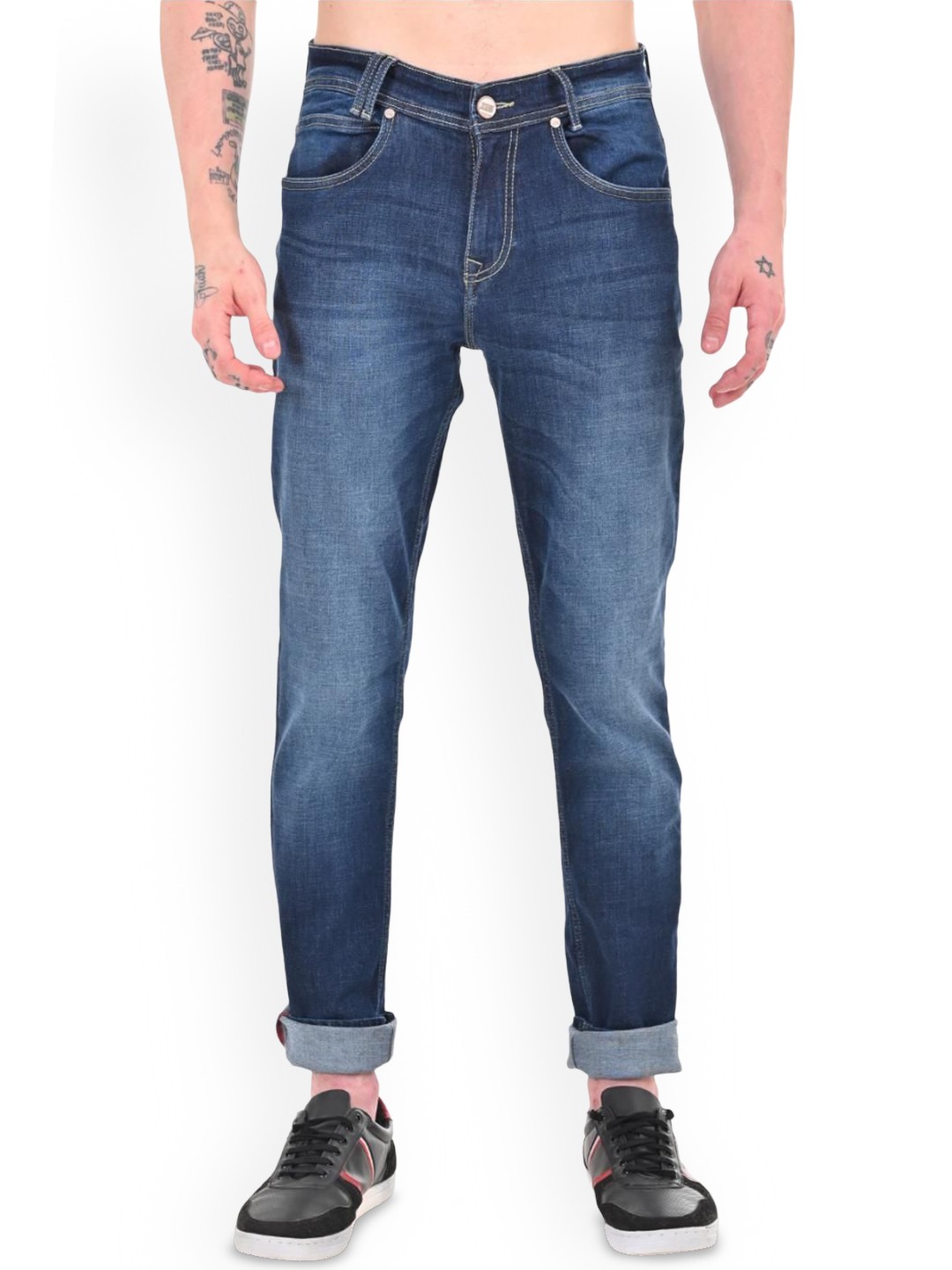 

Jean Cafe Men Light Fade Slim Fit Stretchable Jeans, Blue