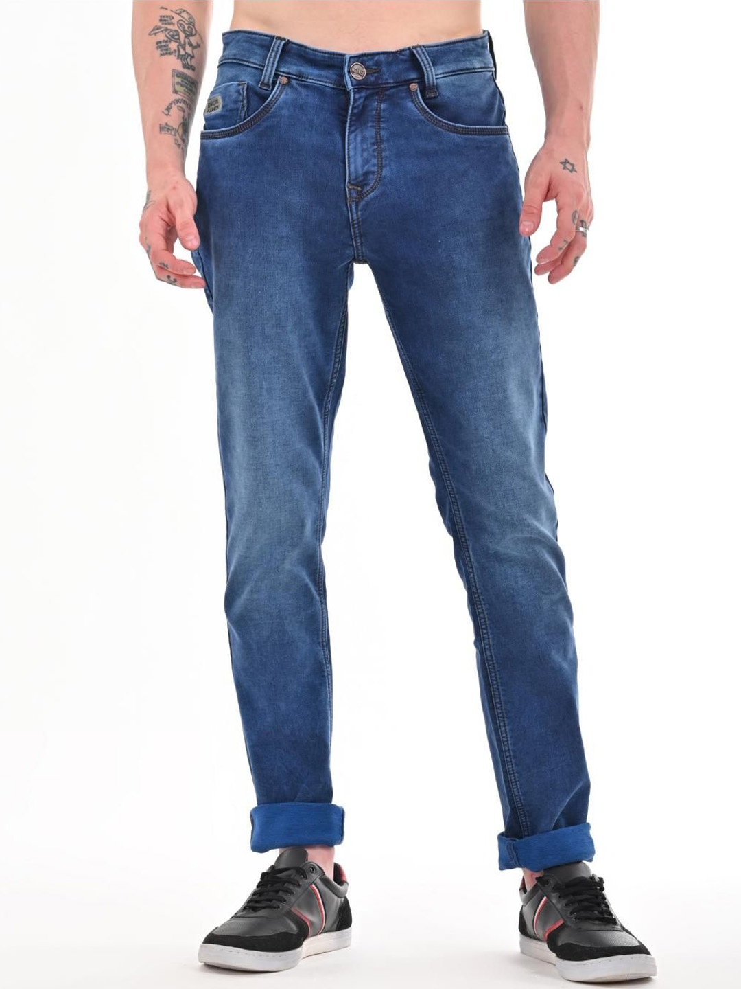 

Jean Cafe Men Cotton Slim Fit Stretchable Jeans, Blue
