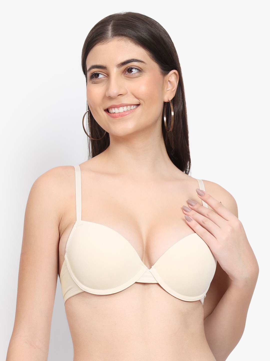 

PARKHA Medium Coverage Heavily Padded T-shirt Bra - All Day Comfort, Beige