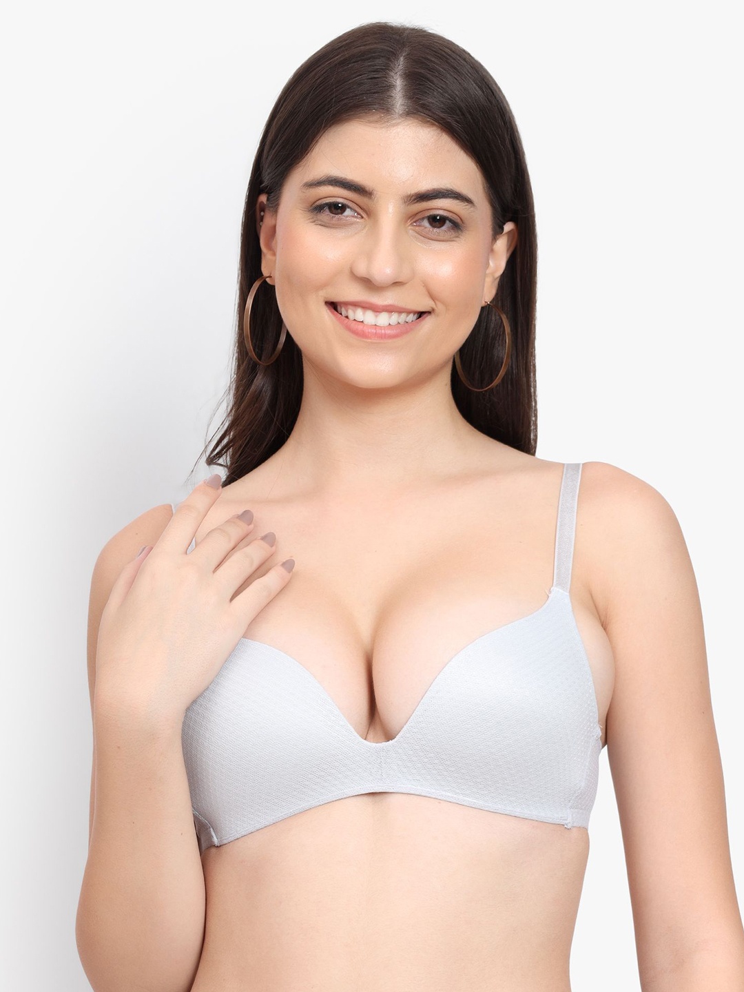 

PARKHA Medium Coverage Heavily Padded T-shirt Bra - Moisture Wicking, Grey