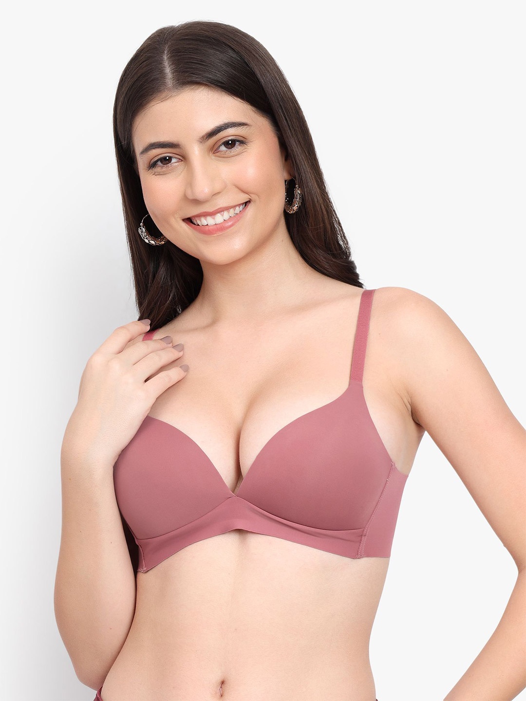 

PARKHA Medium Coverage Heavily Padded T-shirt Bra - Moisture Wicking, Pink