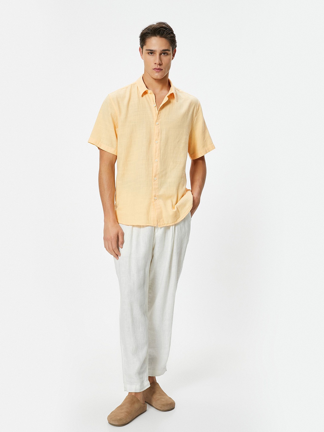 

Koton Men Opaque Cotton Casual Shirt, Orange