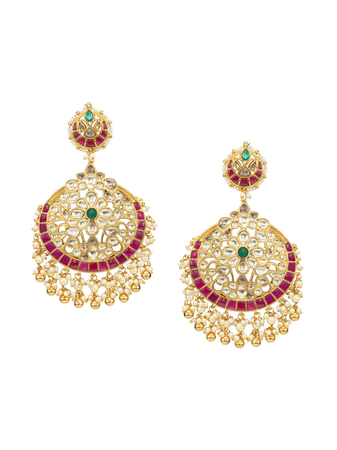 

Vivinia by Vidhi Contemporary Chandbalis Earrings, Pink