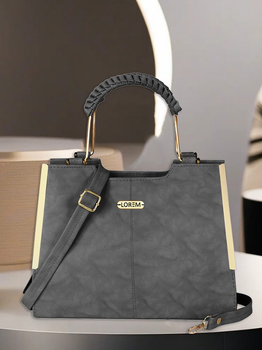 

LOREM Women Grey Elegent Designer Faux Leather Handbag