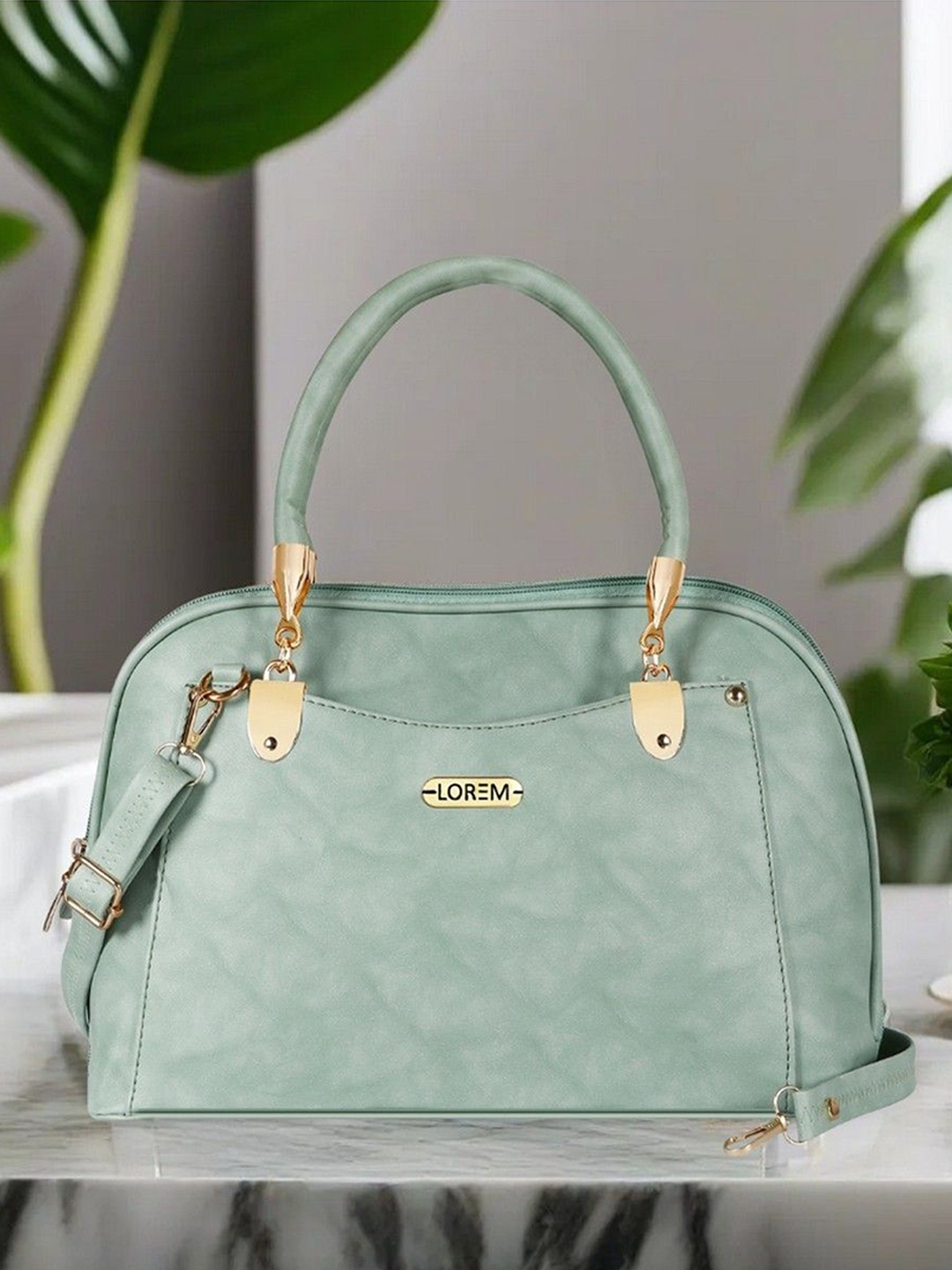 

LOREM Women Pista Gorgeous Faux Leather Handbag, Sea green