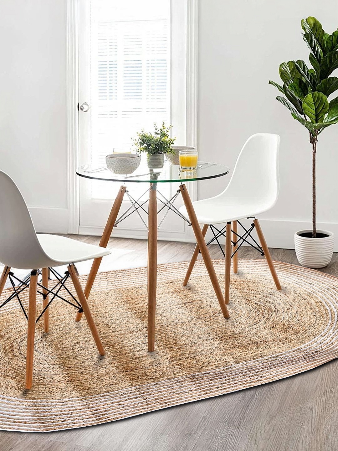 

Aura Beige Striped Jute Reversible Carpet