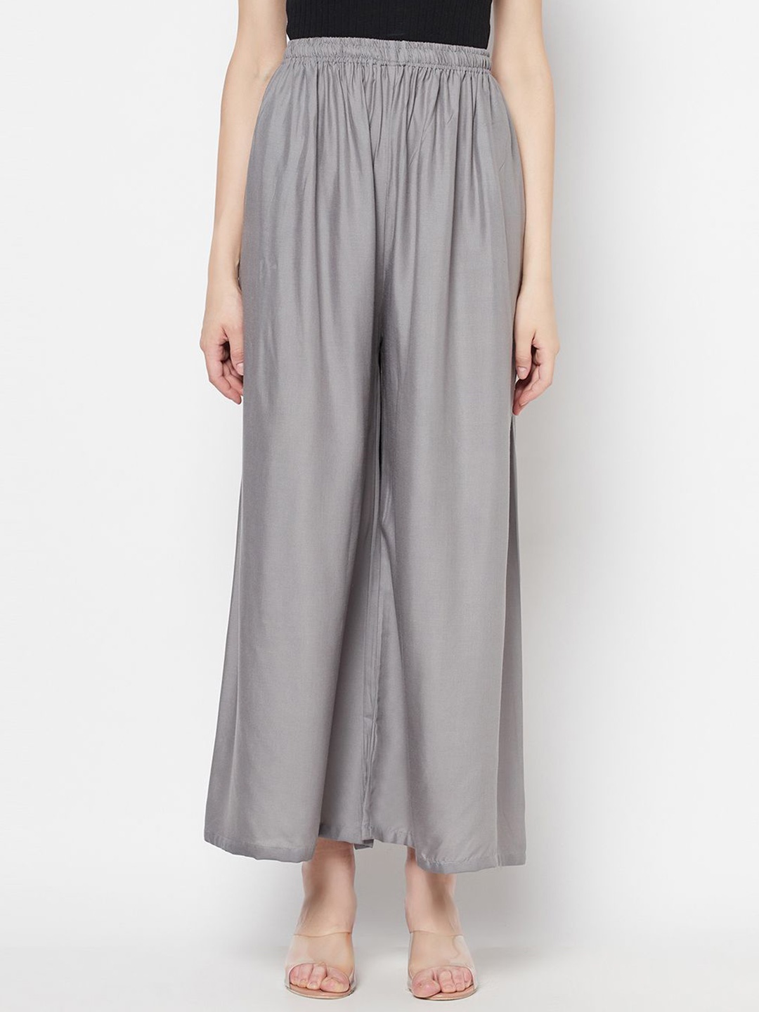 

Purple State Women Flared Palazzos, Grey