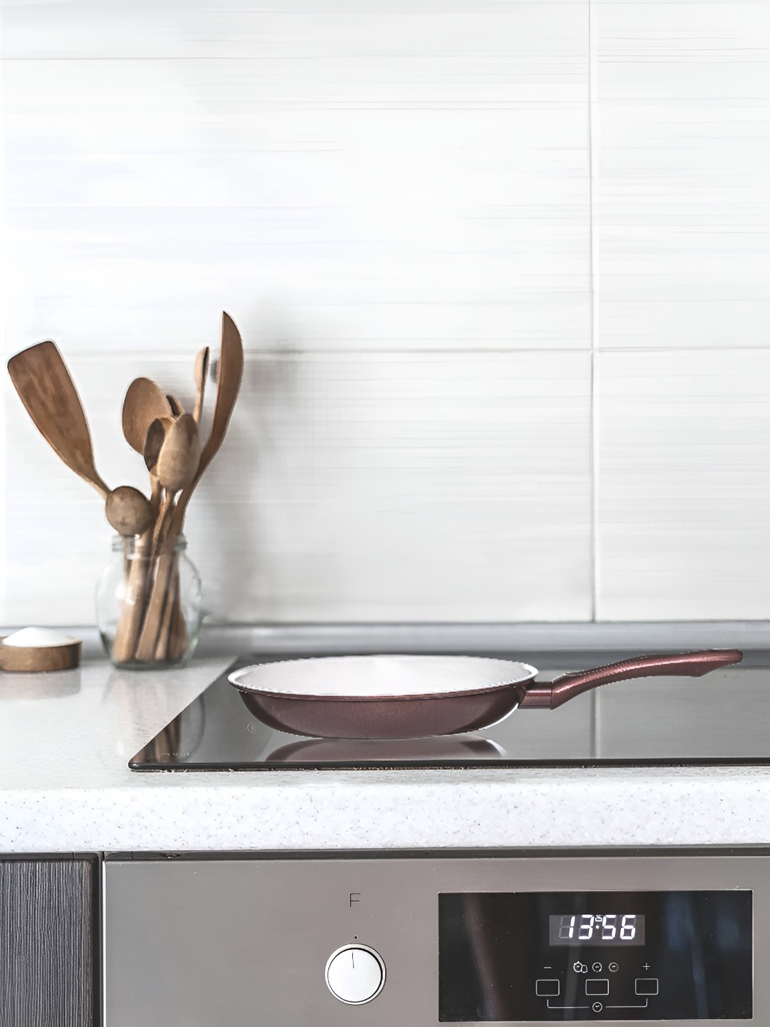 

GOODHOMES Copper Toned & White Ceramic Coated Non-stick Stainless Steel Frying Pan 1450 ml