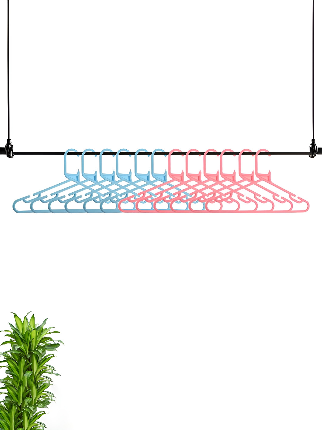 

Kuber Industries Blue & Pink 12Pieces Clothes Hangers