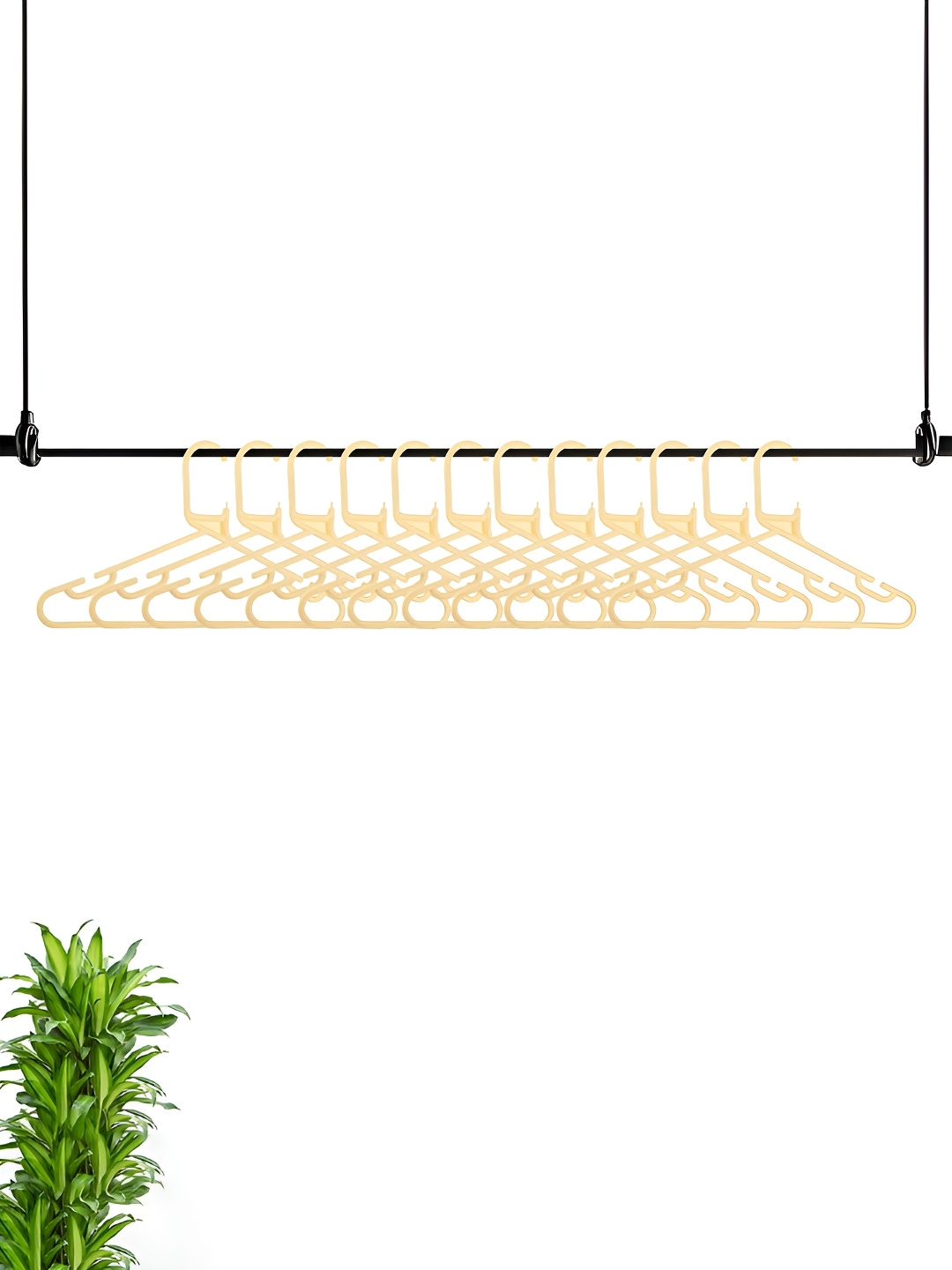 

Kuber Industries Cream 12Pieces Cloth Hangers