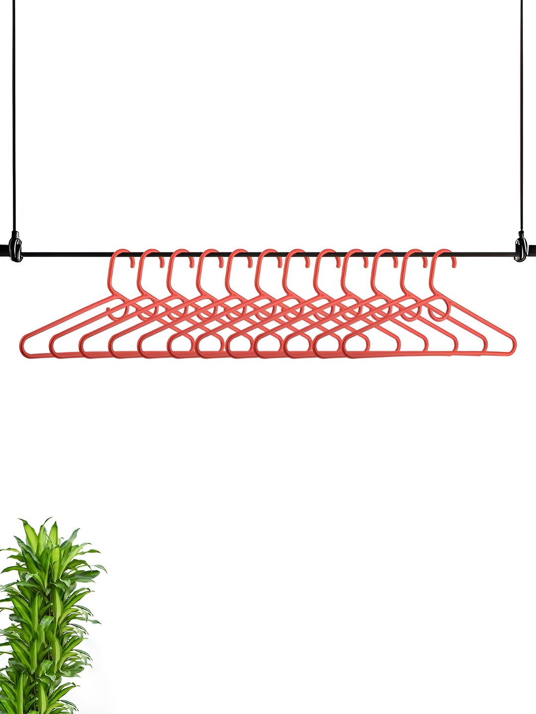 

Kuber Industries Red 12 Pieces Multi-Purpose Hangers