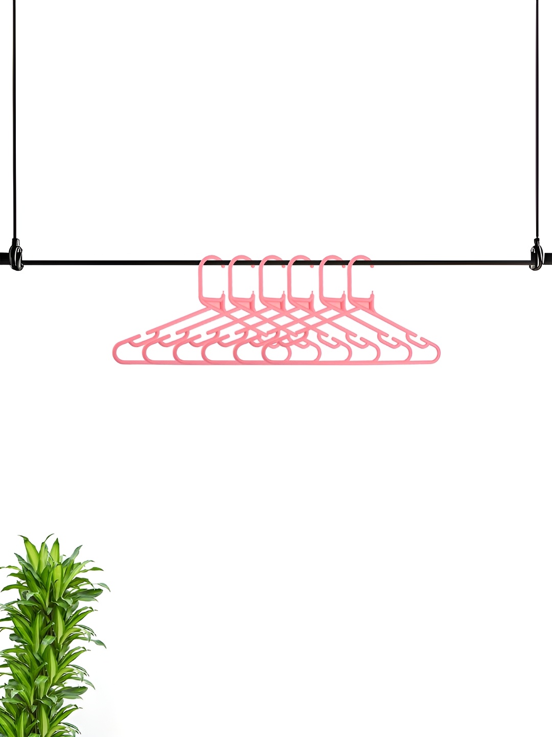

Kuber Industries Pink 6Pieces Cloth Hangers