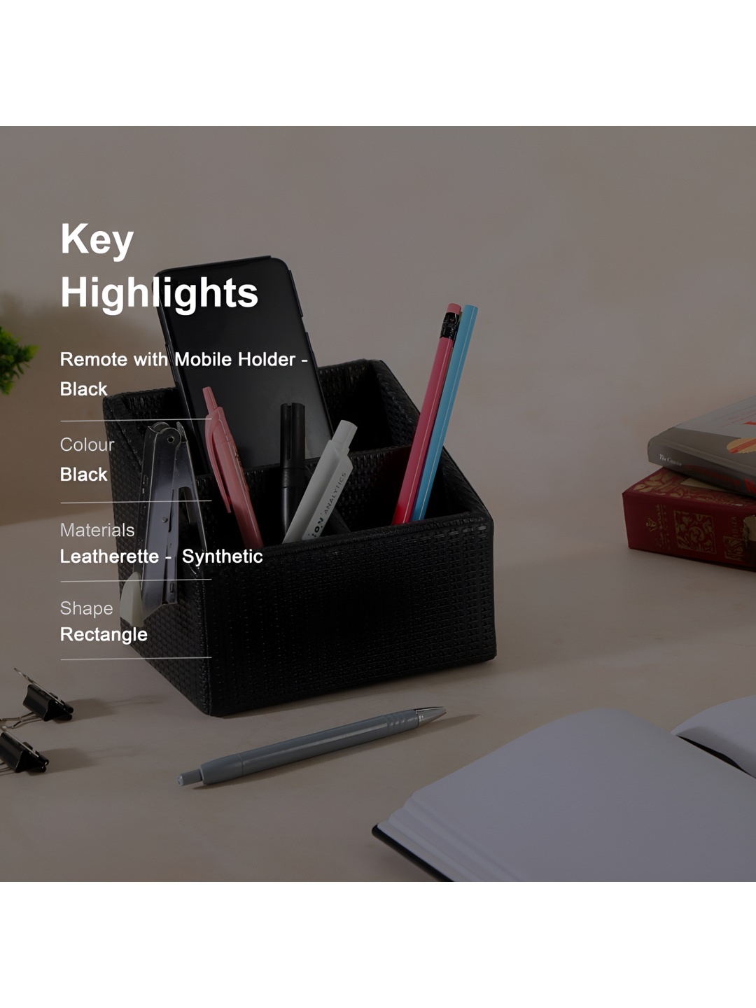 

THE HOME CO. Black Textured Multi-Utility Organiser