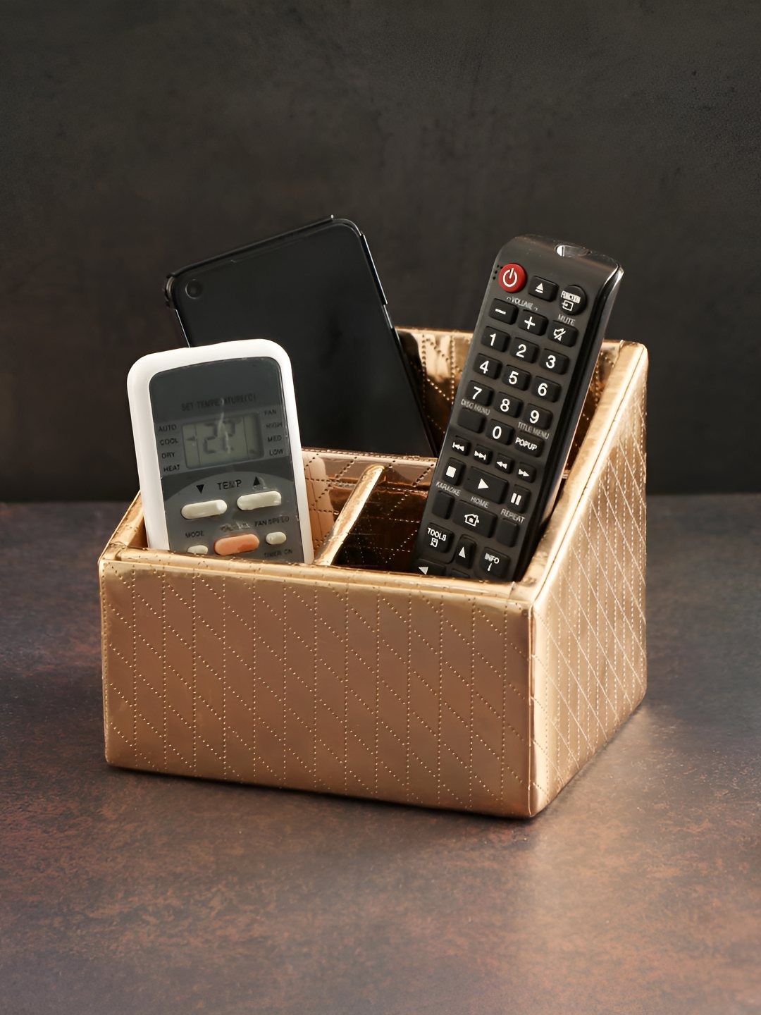 

THE HOME CO. Gold Toned Texture 3 Part Multi-Utility Organiser
