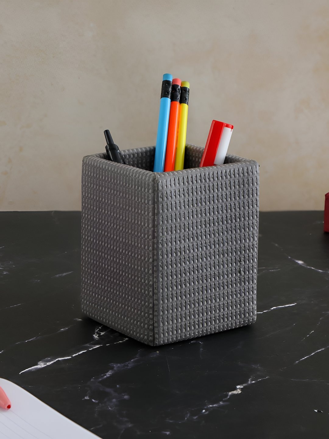 

THE HOME CO. Grey Textured Desk Organiser