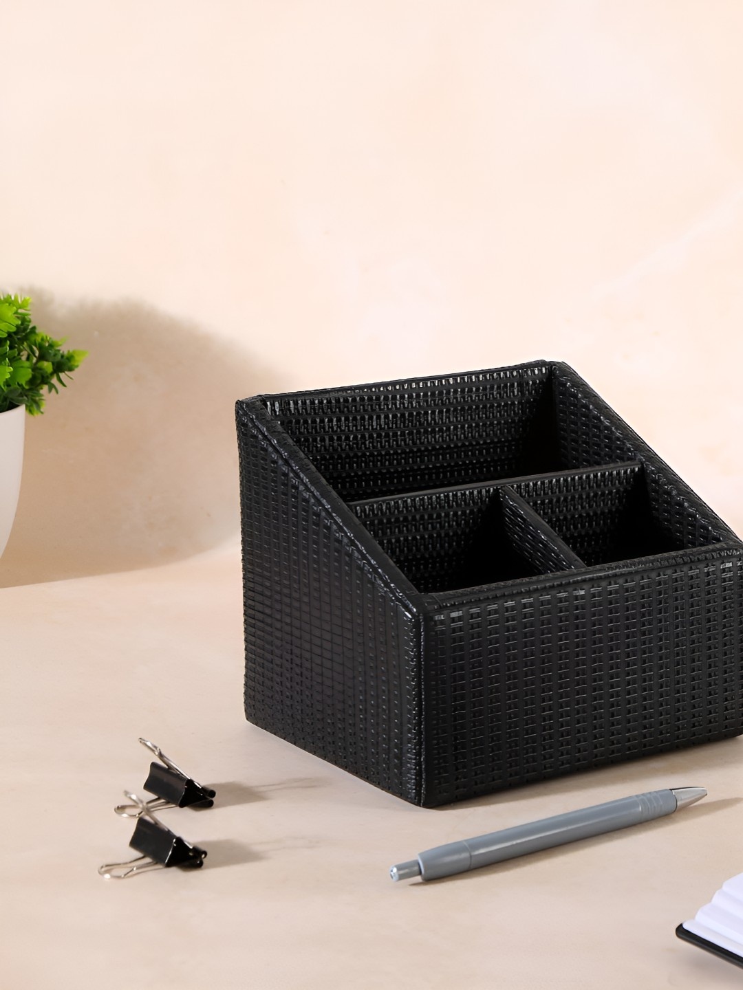 

THE HOME CO. Black Textured 3 Section Multi-Utility Organiser