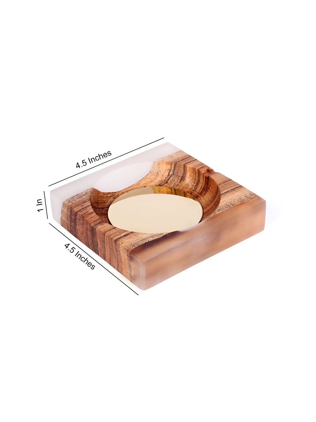 

THE HOME CO. White & Brown Square Ash Tray