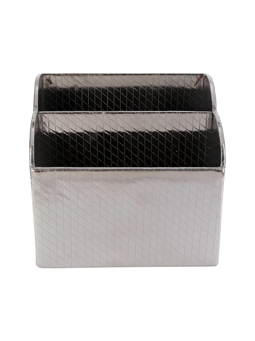 

THE HOME CO. Silver Toned Geometric Textured Multi-Utility Organiser