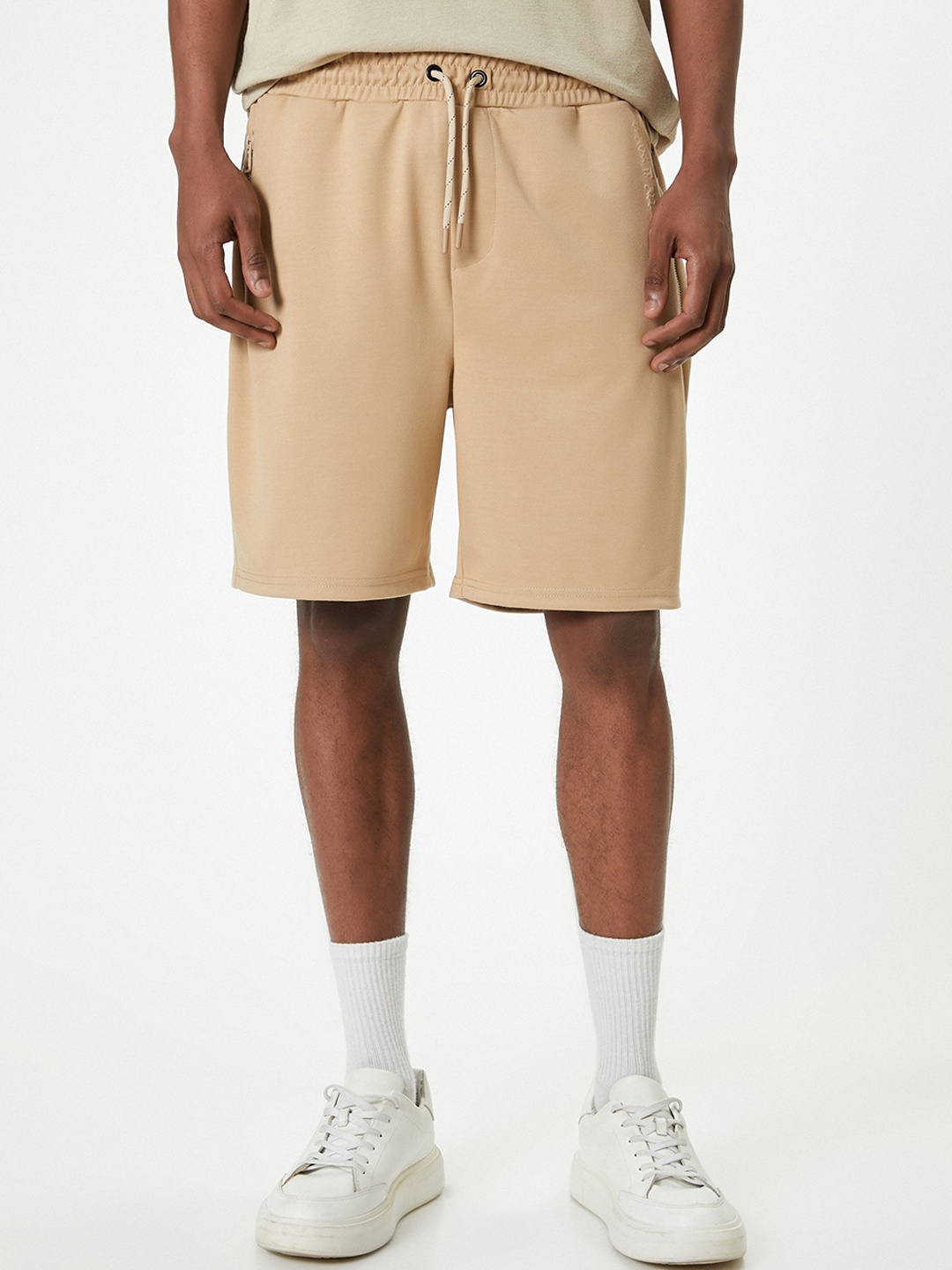 

Koton Men Mid-Rise Above Knee Casual Shorts, Beige