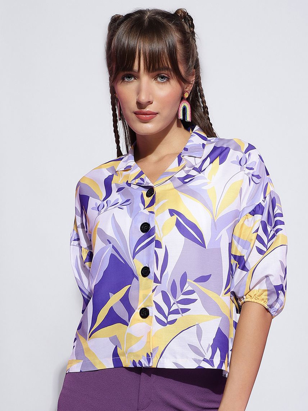 

DressBerry Print Shirt Style Top, Blue