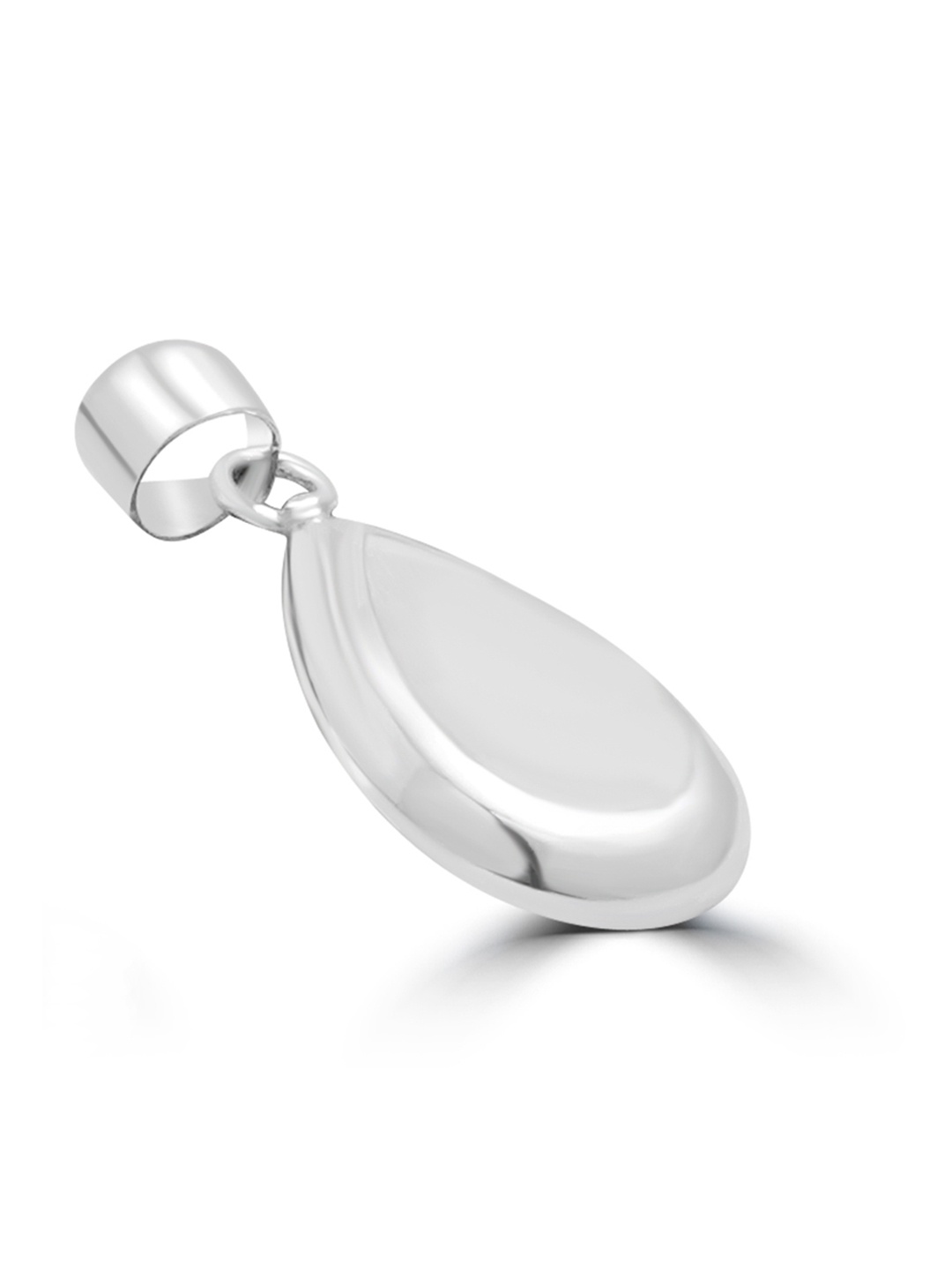 

925 SILLER Rhodium-Plated Oval Pendant, Silver