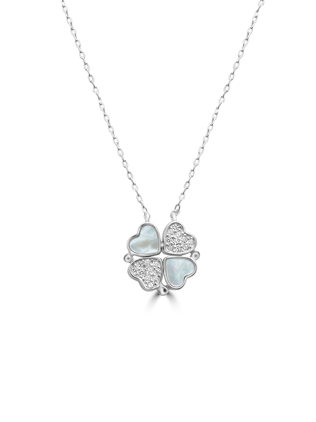 

925 SILLER Rhodium-Plated Cubic Zirconia Quirky Pure Silver Pendant With Chain