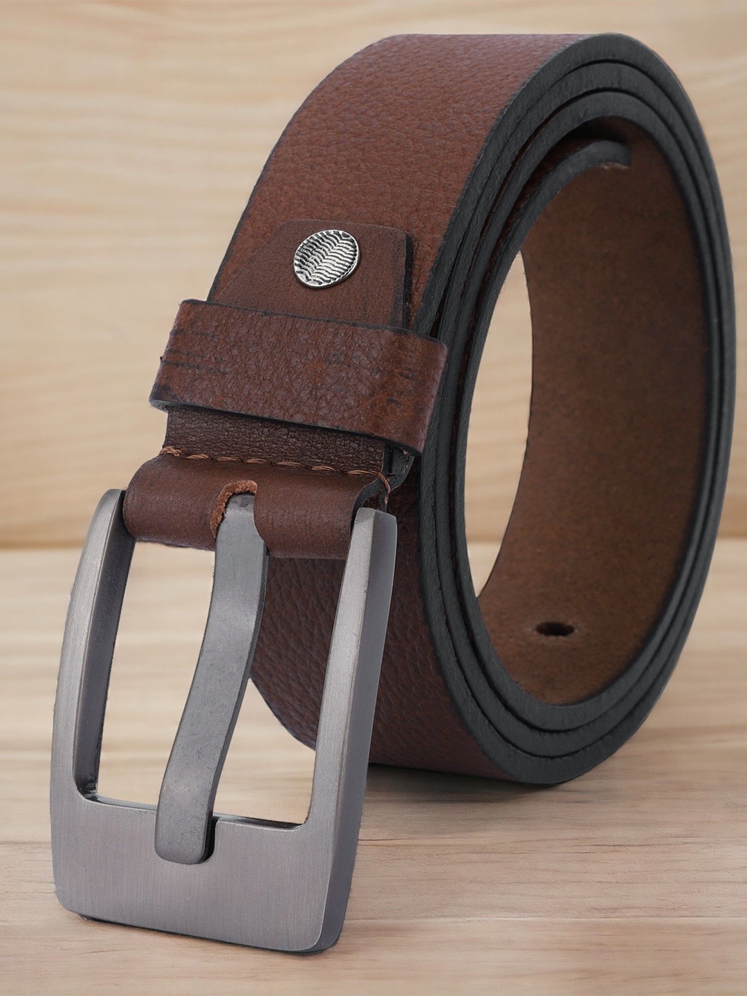 

The Roadster Lifestyle Co Men Genuine Leather Casual Belt, Brown