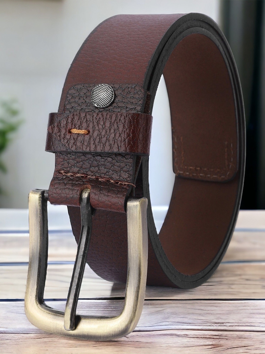 

The Roadster Lifestyle Co. Men Solid Tang Closure Belt, Brown