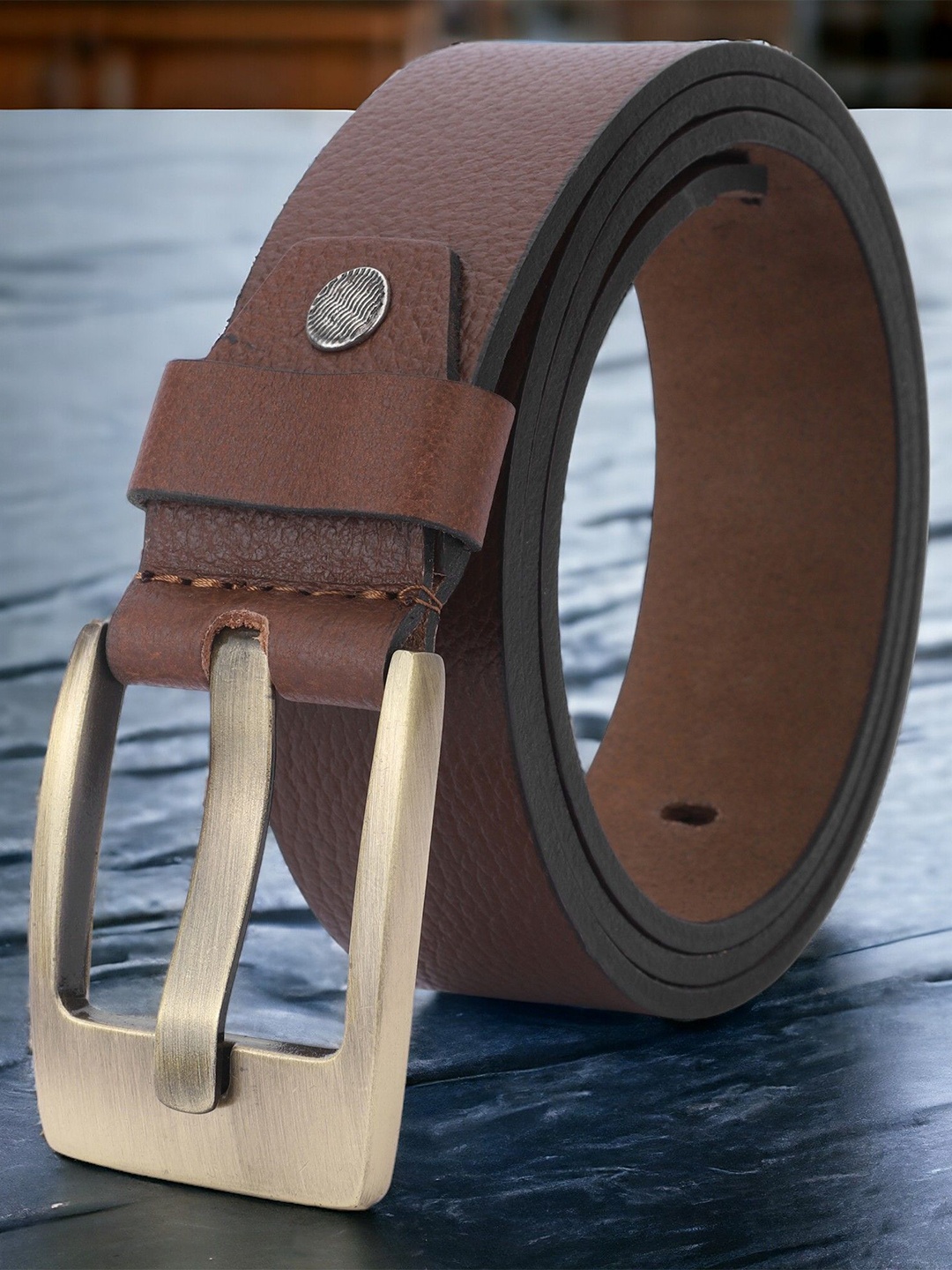 

The Roadster Lifestyle Co. Men Solid Tang Closure Belt, Brown