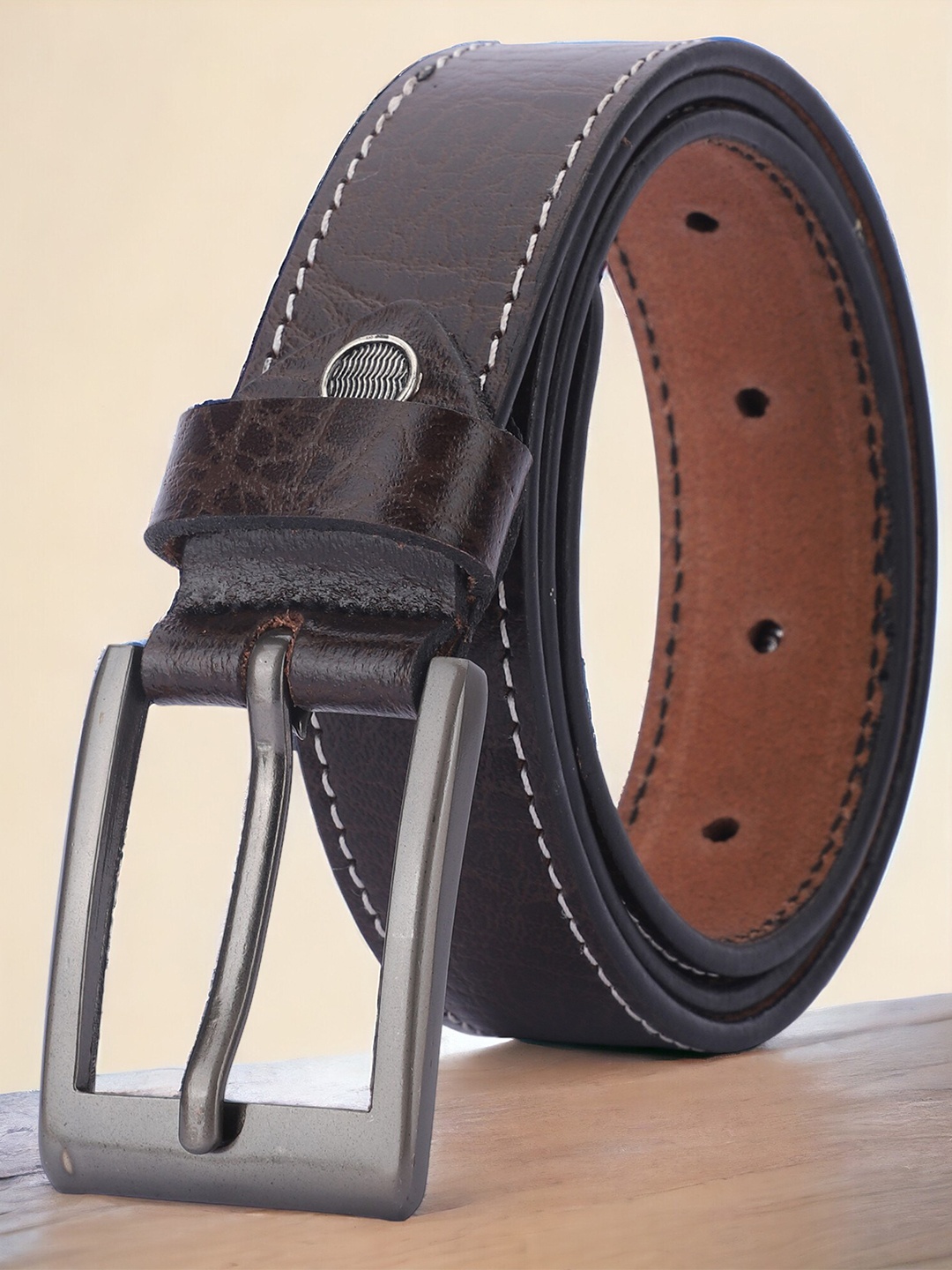 

The Roadster Lifestyle Co Men Solid Tang Closure Belt, Brown