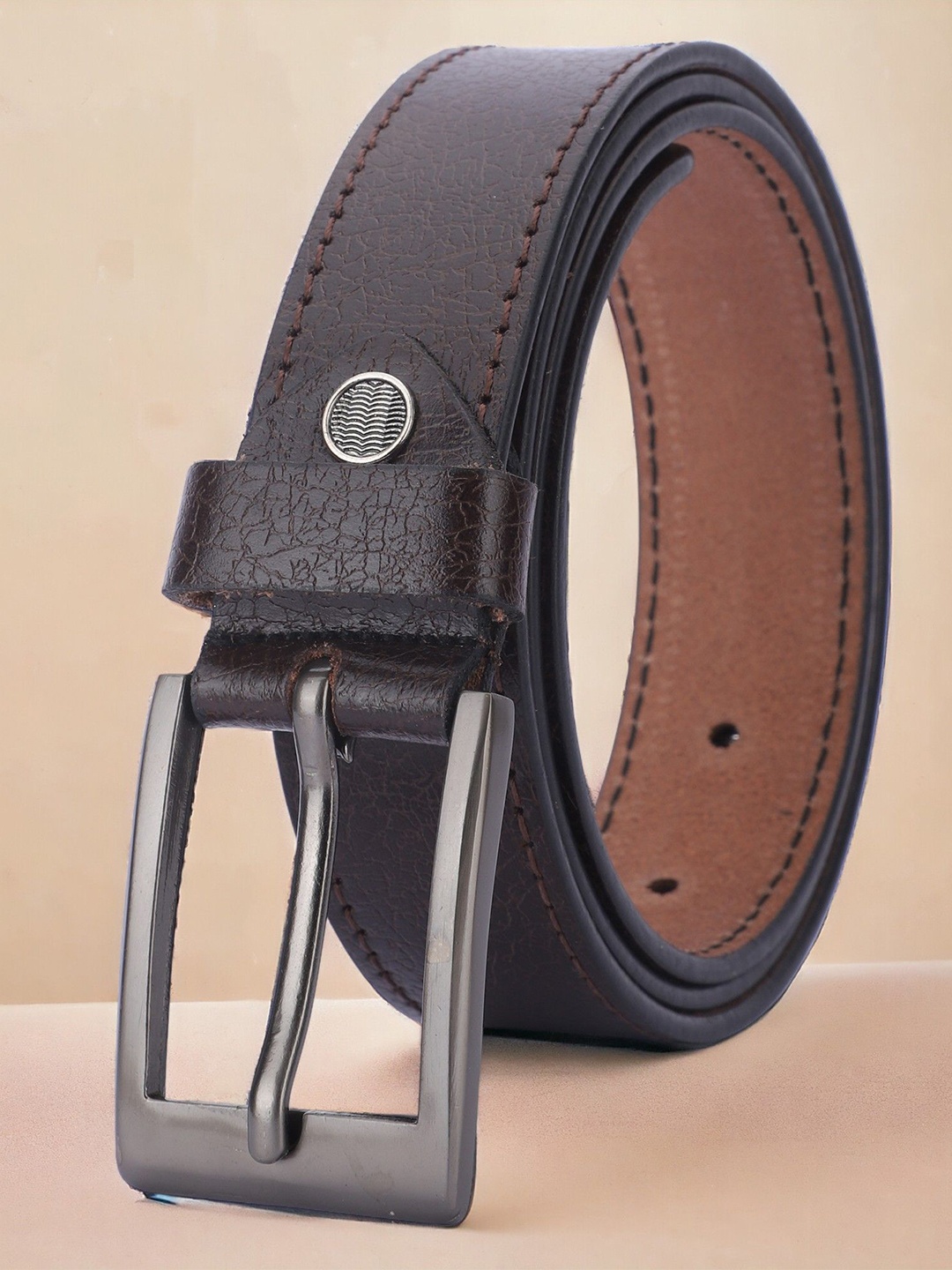 

The Roadster Lifestyle Co. Men Solid Tang Closure Belt, Brown