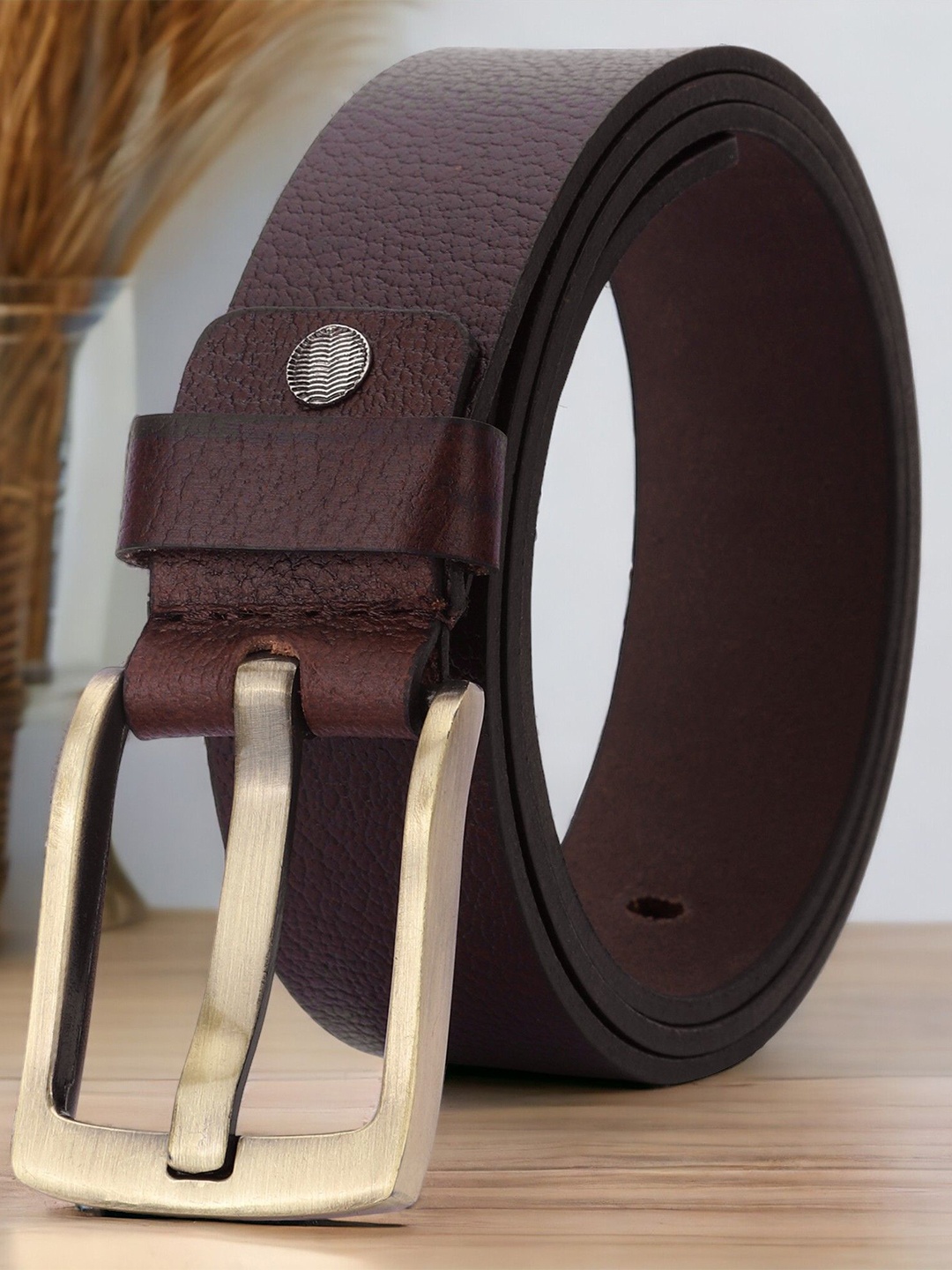 

The Roadster Lifestyle Co. Men Textured Tang Closure Belt, Brown