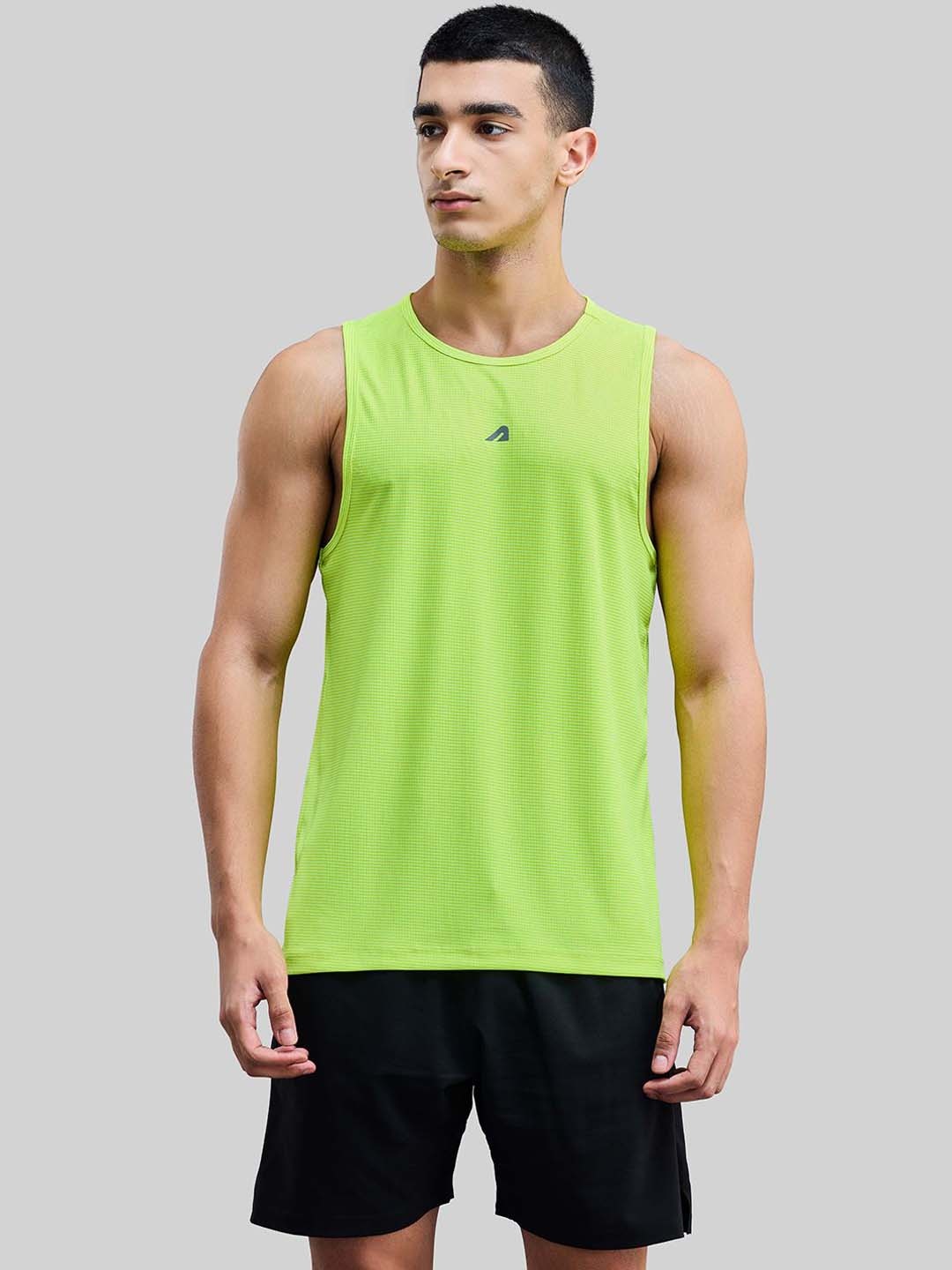 

BOLDFIT Men Round Neck Sleeveless Gym Innerwear Vest, Fluorescent green