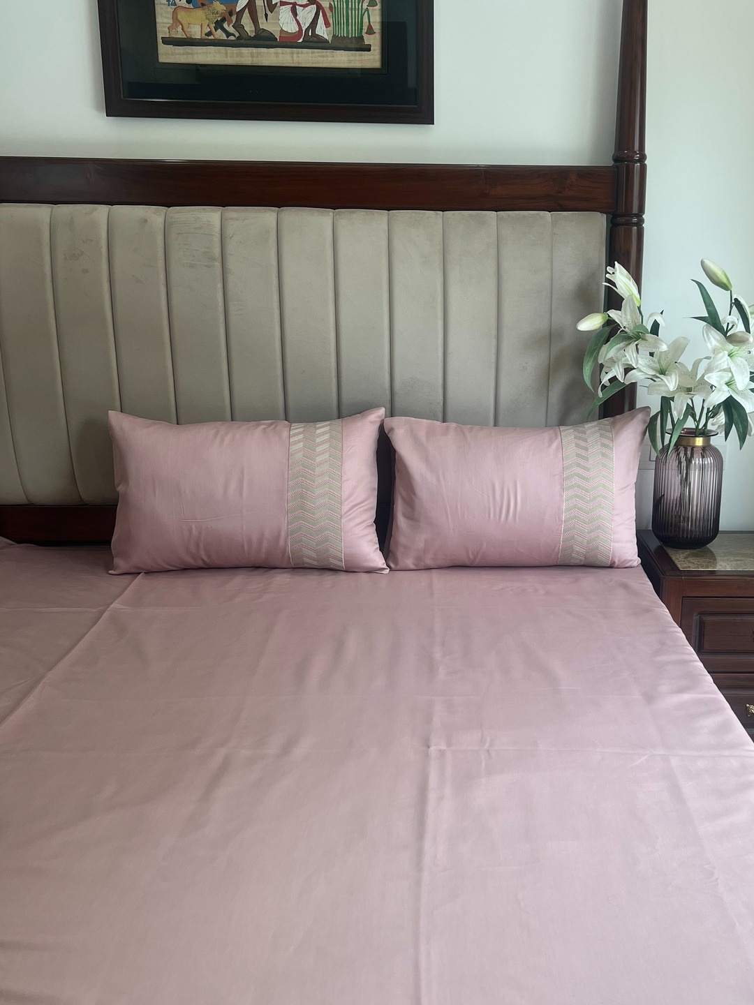 

Sadyaska Pink 1000 TC Cotton King Bedsheet with 2 Pillow Covers