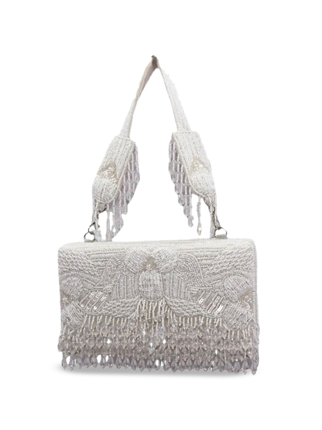 

Forever Noor Women Suede Oversized Shopper Tote Bag with Fringed, White